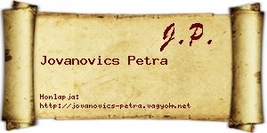 Jovanovics Petra névjegykártya